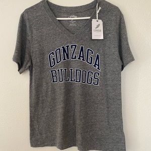 League 91 Women’s Gonzaga Bulldogs Intramural boyfriend V Tee Shirt NWT Medium